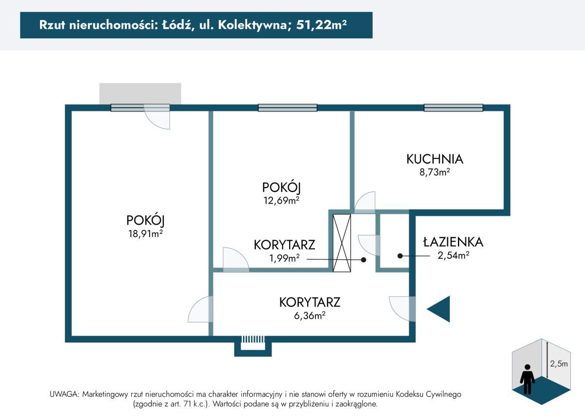 Mieszkanie 2-pokojowe Łódź Bałuty, ul. Kolektywna. Zdjęcie 16