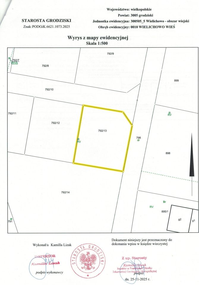 Działka budowlana Wielichowo-Wieś, ul. Gradowicka