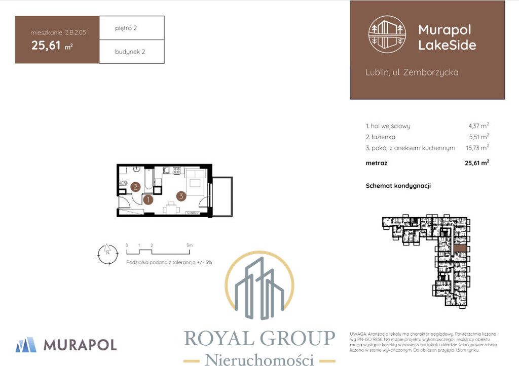 Mieszkanie 1-pokojowe Lublin Dziesiąta, ul. Zemborzycka. Zdjęcie 2