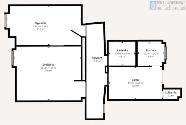 Mieszkanie 3-pokojowe Gliwice, al. Przyjaźni. Zdjęcie 12