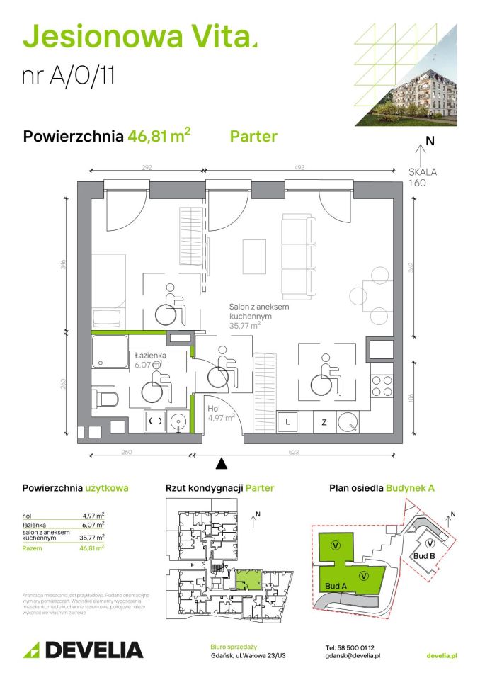 Mieszkanie 1-pokojowe Gdańsk Wrzeszcz, ul. Jesionowa. Zdjęcie 6