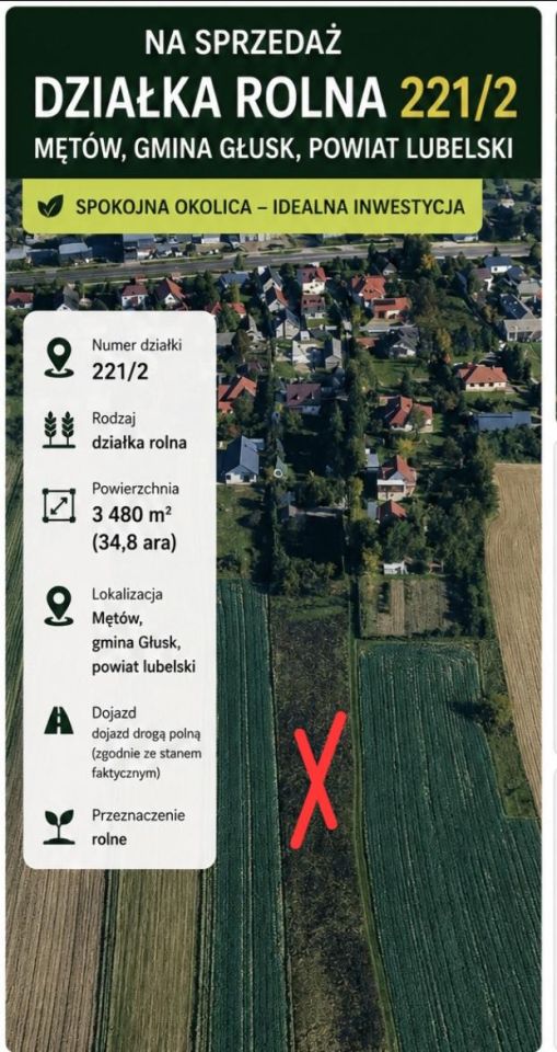 Działka rolna Mętów, Mętów. Zdjęcie 3