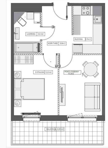 Mieszkanie 2-pokojowe Kraków Prądnik Biały, al. 29 Listopada. Zdjęcie 8