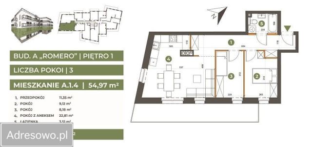 Mieszkanie 3-pokojowe Kraków Wzgórza Krzesławickie, ul. Gustawa Morcinka. Zdjęcie 1
