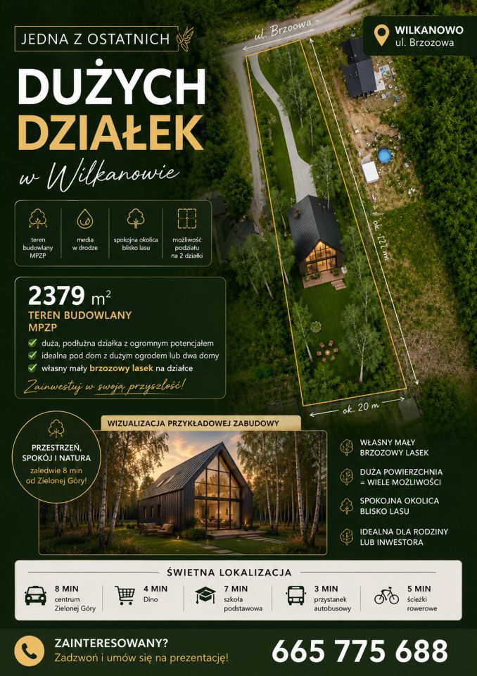 Działka budowlana Wilkanowo, ul. Brzozowa. Zdjęcie 1