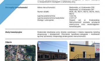 Nieruchomość komercyjna Radomsko, ul. Krakowska