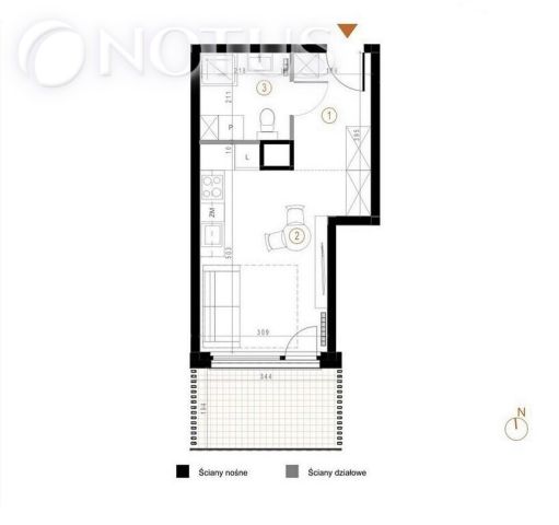 Mieszkanie 1-pokojowe Katowice, ul. Ignacego Paderewskiego. Zdjęcie 3
