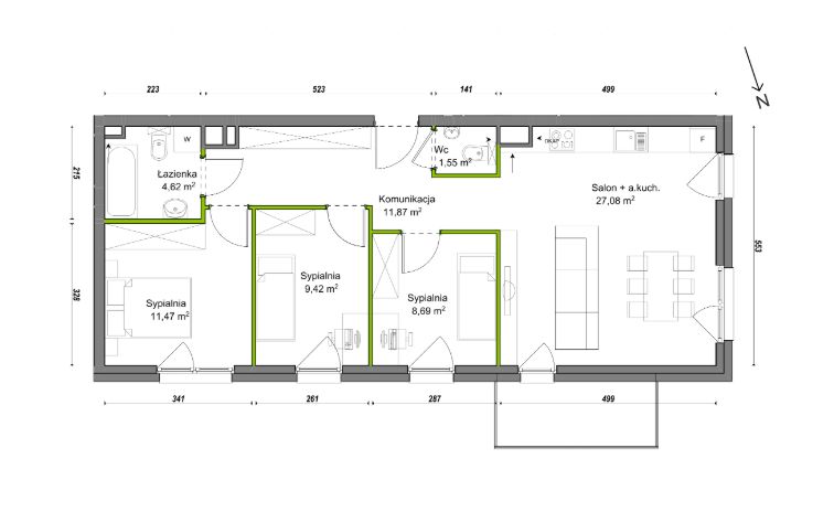 Mieszkanie 4-pokojowe Wrocław Ołtaszyn, ul. Orawska. Zdjęcie 8