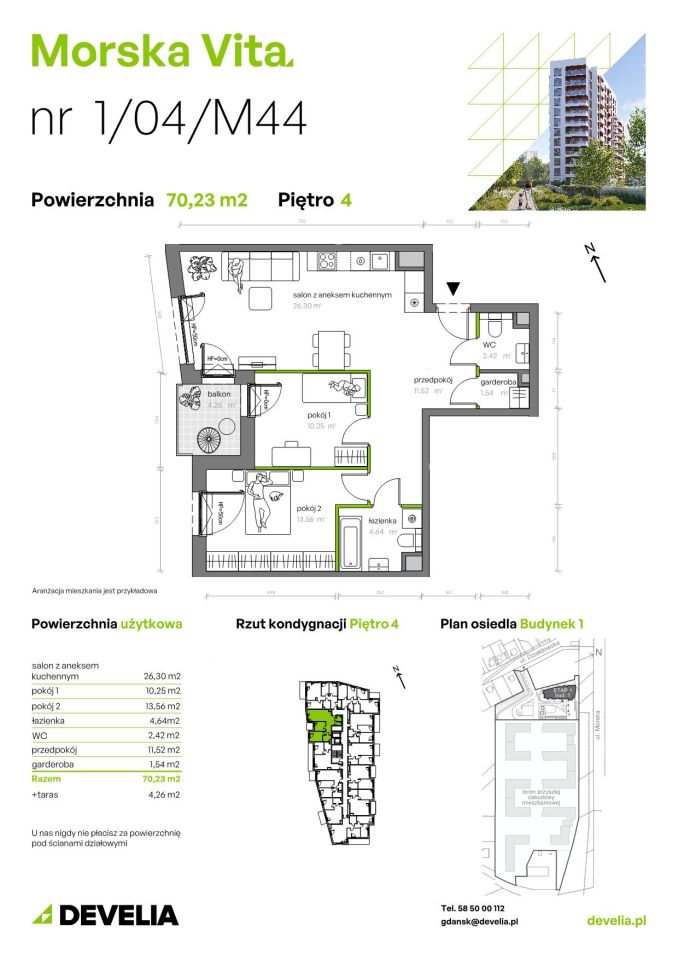 Mieszkanie 3-pokojowe Gdynia Leszczynki, ul. Działdowska. Zdjęcie 7