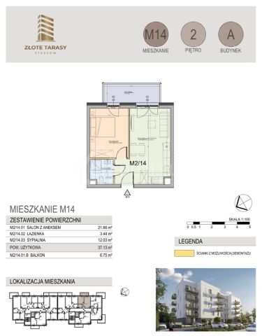 Mieszkanie 2-pokojowe Staszów, ul. gen. Mariana Langiewicza. Zdjęcie 4