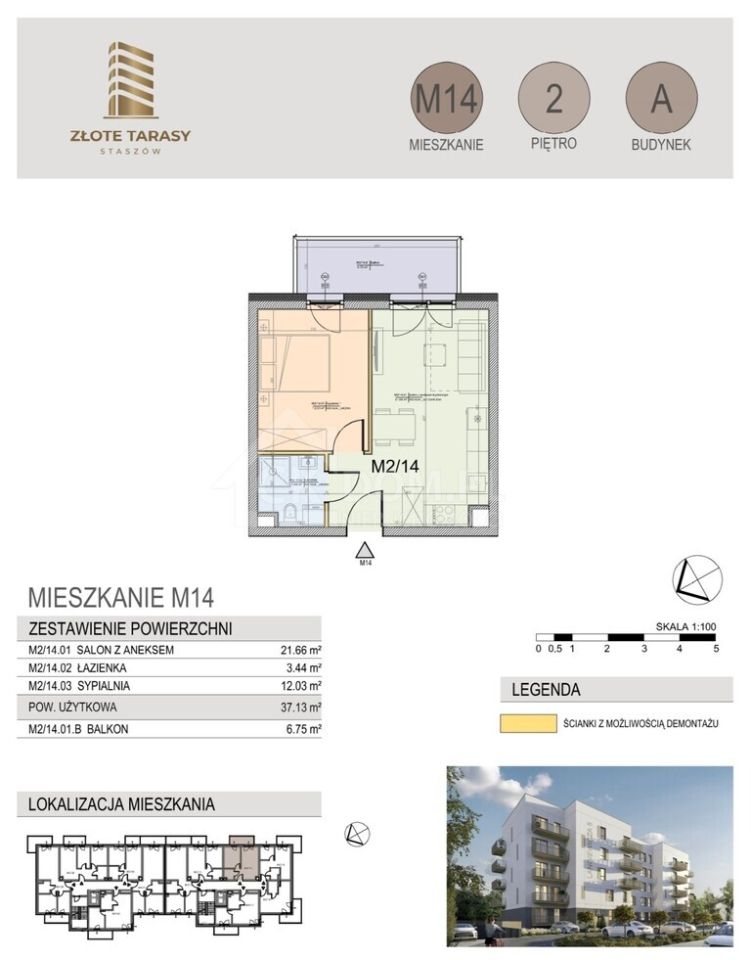 Mieszkanie 2-pokojowe Staszów, ul. gen. Mariana Langiewicza. Zdjęcie 4