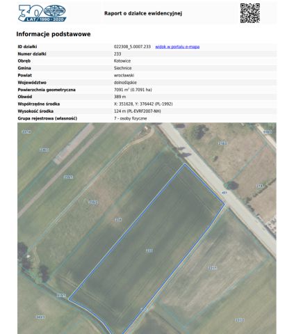 Działka rolno-budowlana Kotowice, ul. Cmentarna. Zdjęcie 1