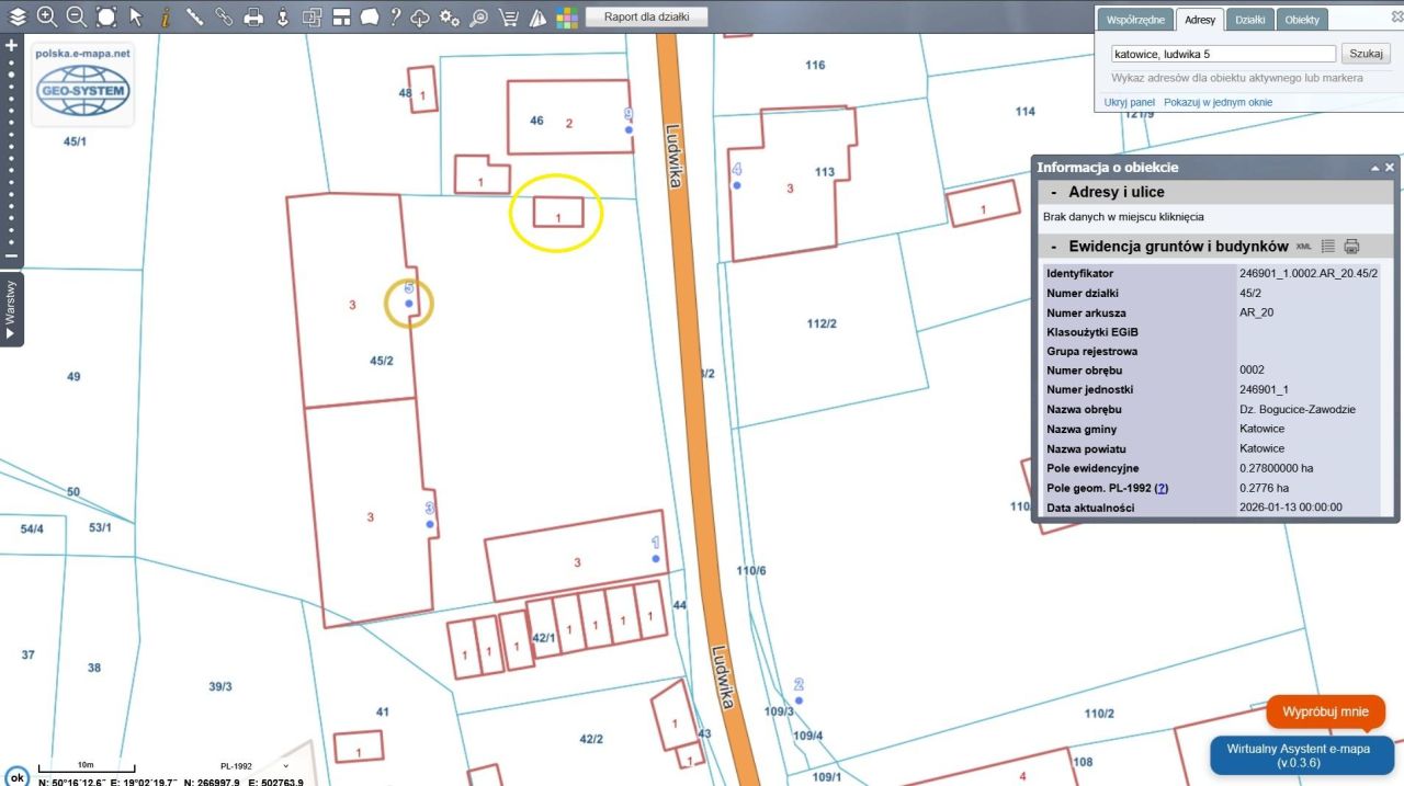 Działka inna Katowice Bogucice, ul. Ludwika