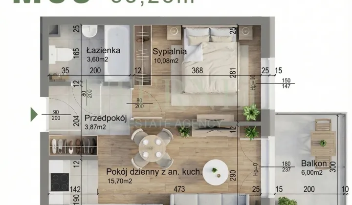 Mieszkanie 2-pokojowe Kraków Czyżyny, ul. Śliwkowa