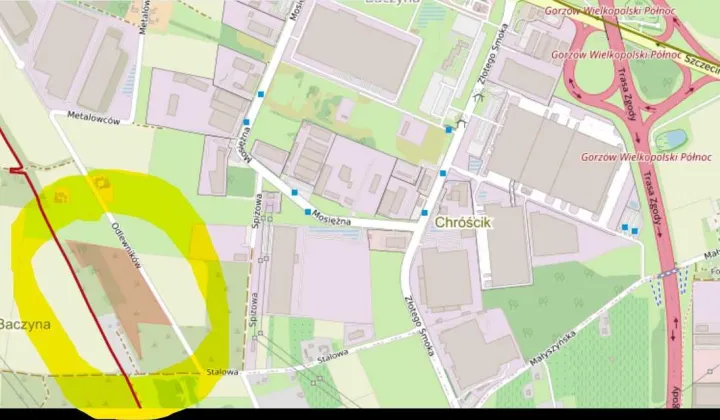 Działka inwestycyjna Baczyna