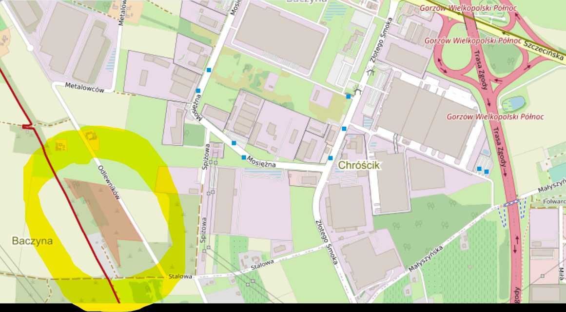 Działka inwestycyjna Baczyna