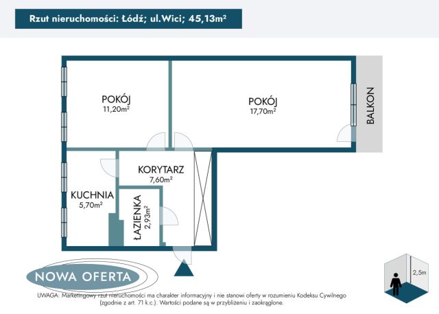 Mieszkanie 2-pokojowe Łódź Bałuty, ul. Wici. Zdjęcie 10