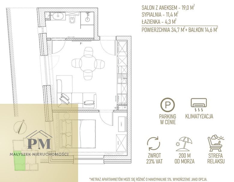 Mieszkanie 2-pokojowe Chłopy. Zdjęcie 32