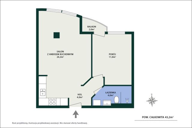 Mieszkanie 2-pokojowe Warszawa Mokotów, ul. Domaniewska. Zdjęcie 12