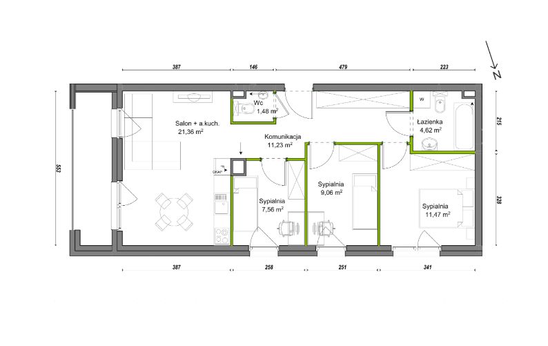Mieszkanie 4-pokojowe Wrocław Ołtaszyn, ul. Orawska. Zdjęcie 8