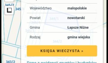 Działka rolna Łapsze Niżne, Dluga