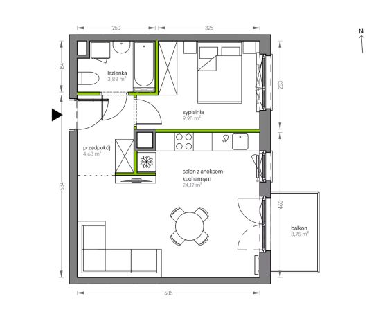 Mieszkanie 2-pokojowe Kraków Płaszów, ul. Myśliwska. Zdjęcie 25