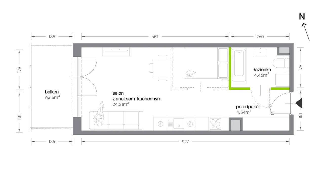 Mieszkanie 1-pokojowe Kraków Krowodrza, ul. Żabiniec. Zdjęcie 7