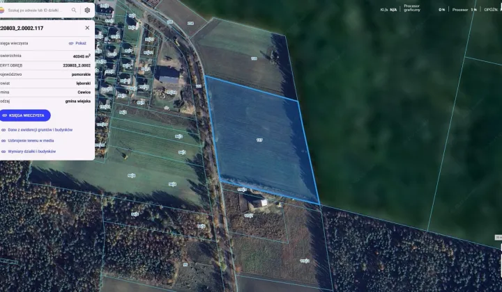 Działka inwestycyjna Cewice