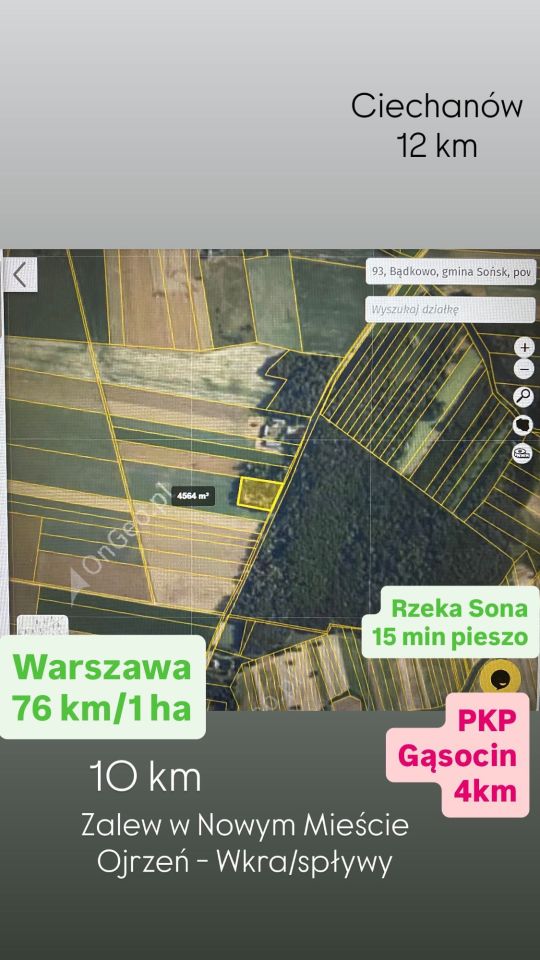 Działka rolno-budowlana Bądkowo. Zdjęcie 4