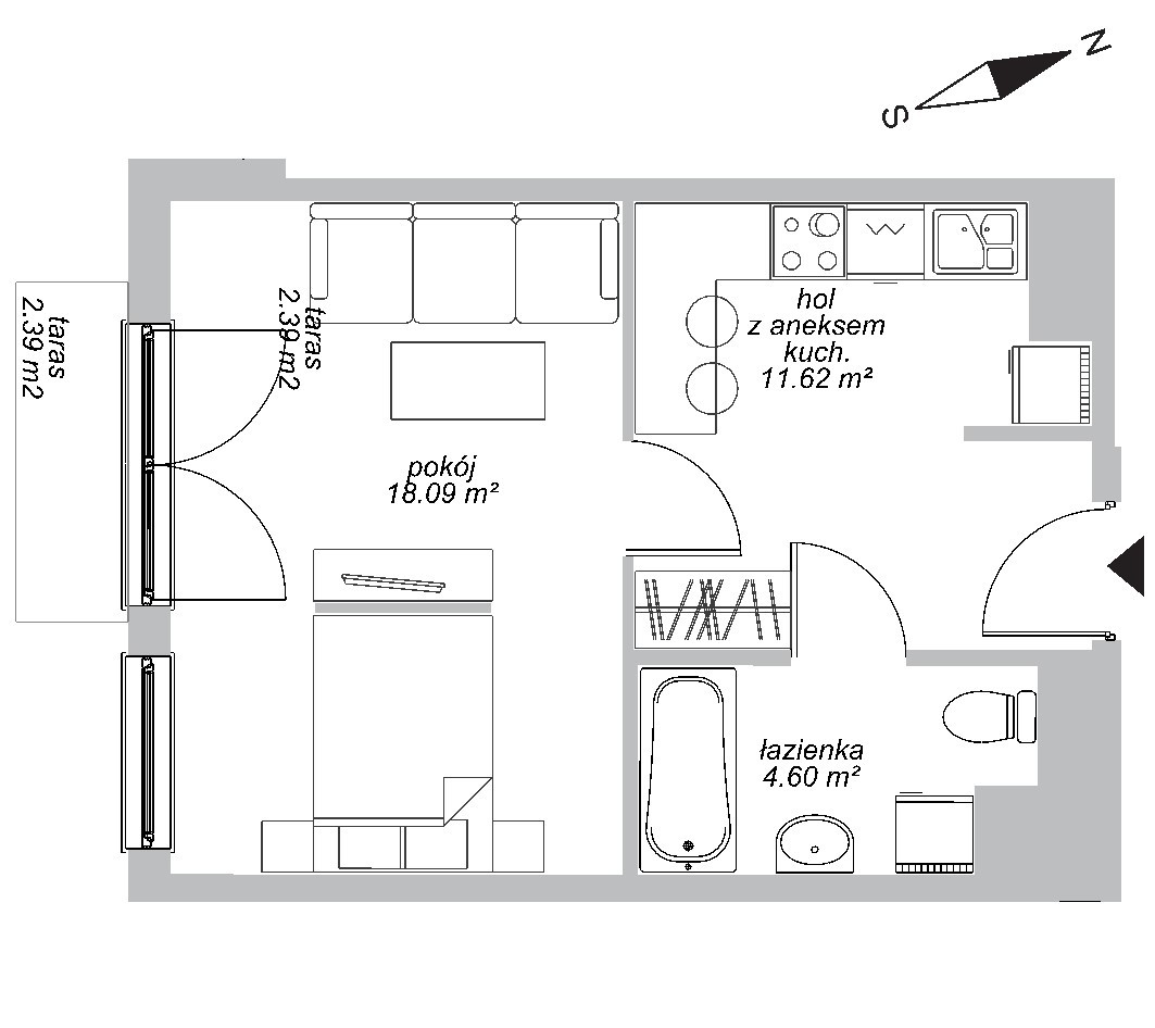 Mieszkanie 1-pokojowe Warszawa Mokotów, ul. Cybernetyki. Zdjęcie 5