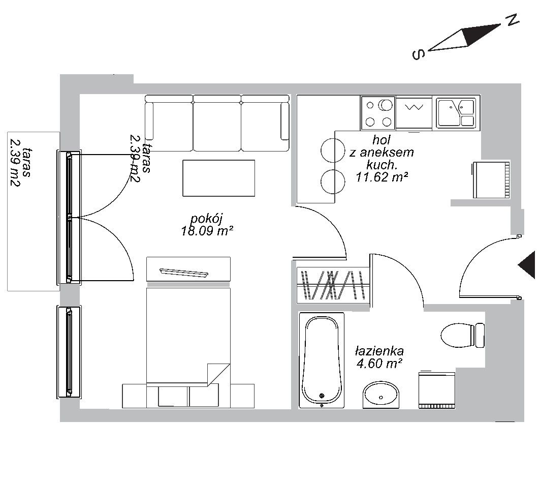 Mieszkanie 1-pokojowe Warszawa Mokotów, ul. Cybernetyki. Zdjęcie 5