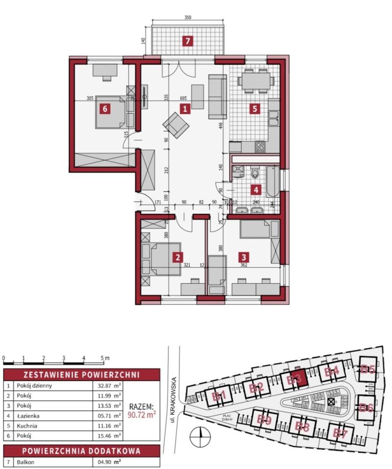 Mieszkanie 4-pokojowe Szczecin Gumieńce, ul. Krakowska. Zdjęcie 32