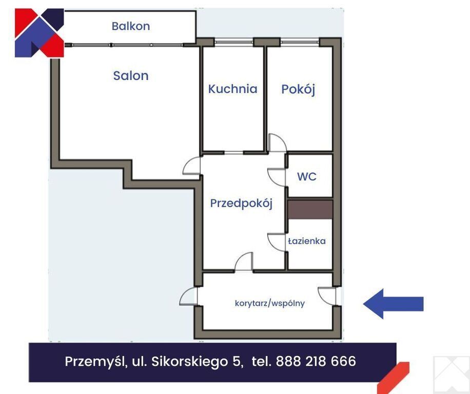 Mieszkanie 2-pokojowe Przemyśl, ul. Generała Władysława Sikorskiego. Zdjęcie 17
