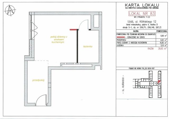 Mieszkanie 1-pokojowe Łódź, ul. Jana Kilińskiego. Zdjęcie 13