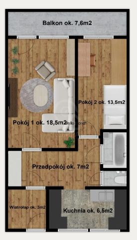 Mieszkanie 2-pokojowe Wrocław Krzyki, pl. Powstańców Śląskich. Zdjęcie 11