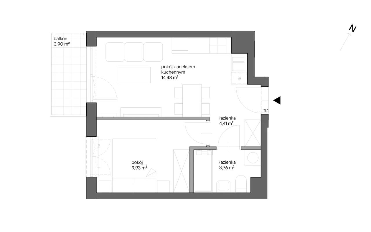Mieszkanie 2-pokojowe Kraków Bieżanów, ul. Henryka i Karola Czeczów. Zdjęcie 7