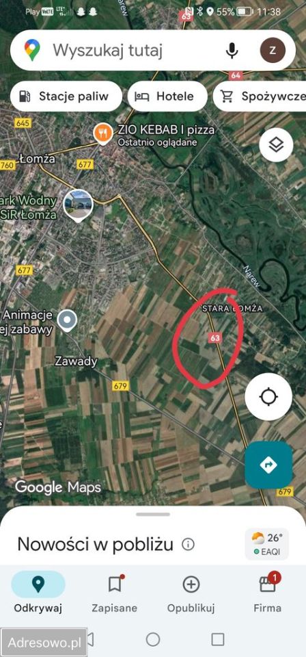 Działka rolno-budowlana Stara Łomża przy Szosie, ul. Polna. Zdjęcie 2