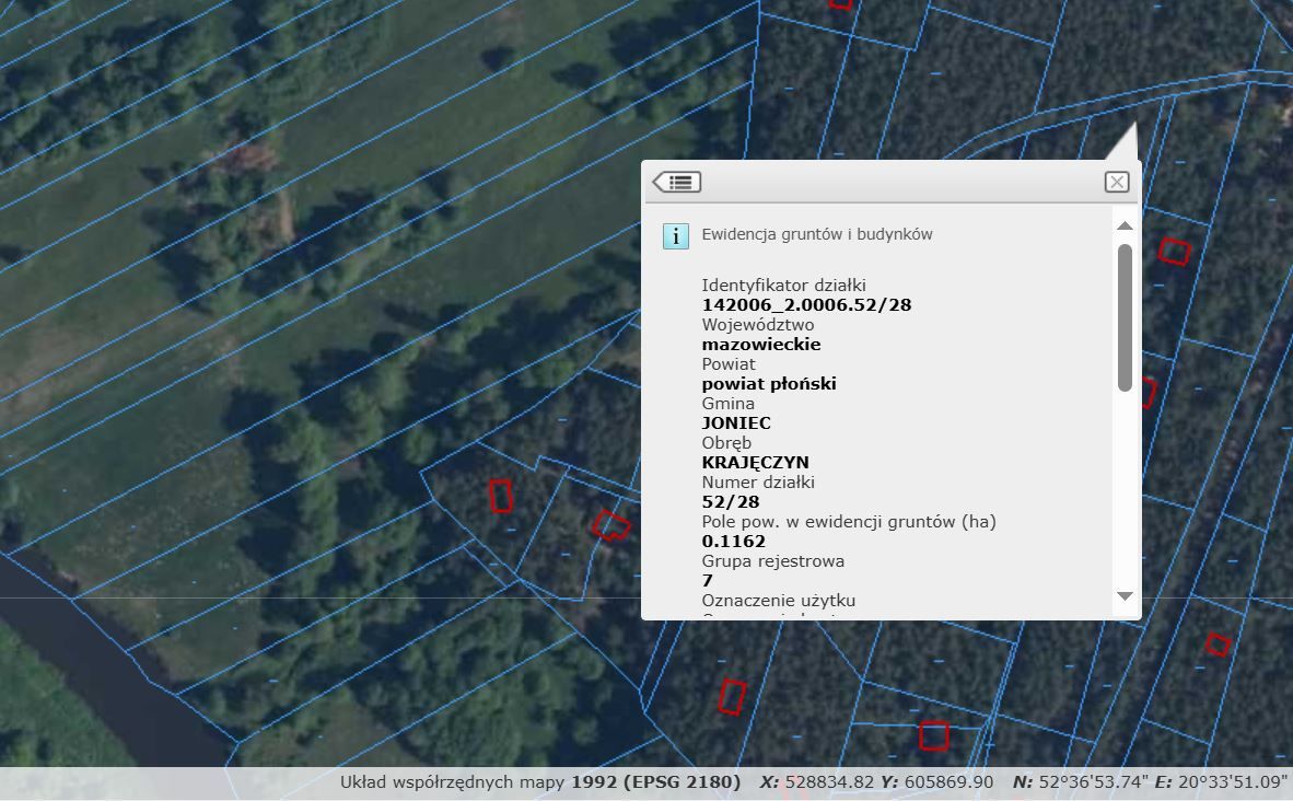 Działka leśna Krajęczyn