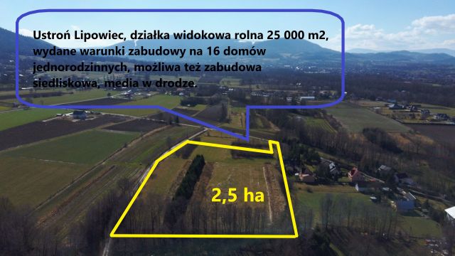 Działka rolno-budowlana Ustroń Lipowiec, ul. Przetnica. Zdjęcie 1