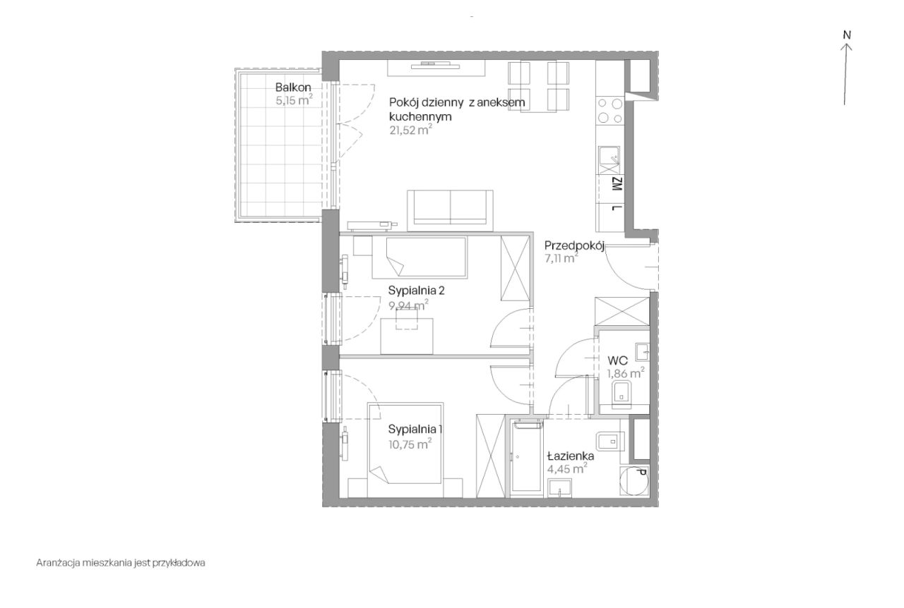 Mieszkanie 3-pokojowe Kraków Czyżyny, ul. Romana Ciesielskiego. Zdjęcie 18