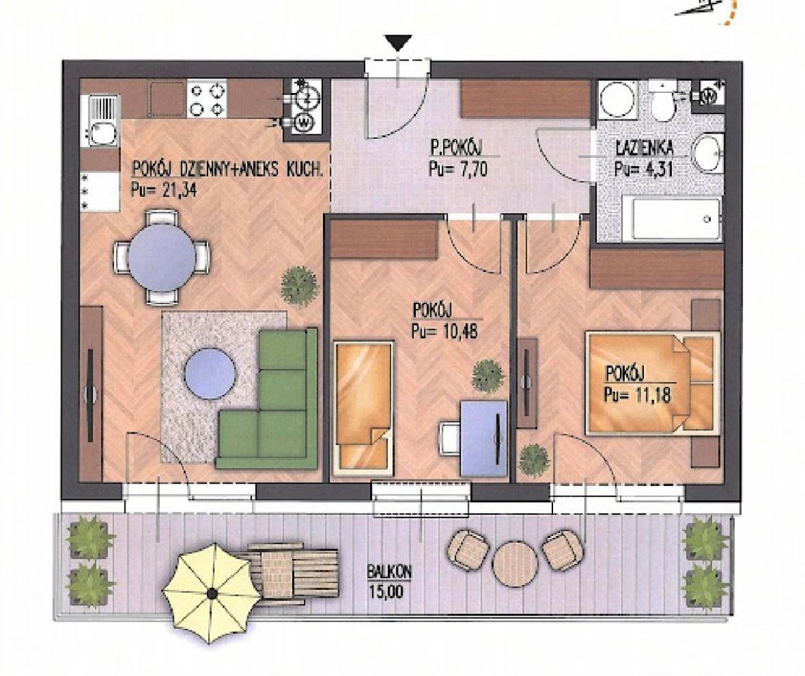 Mieszkanie 3-pokojowe Białystok Leśna Dolina, al. Jana Pawła II. Zdjęcie 17