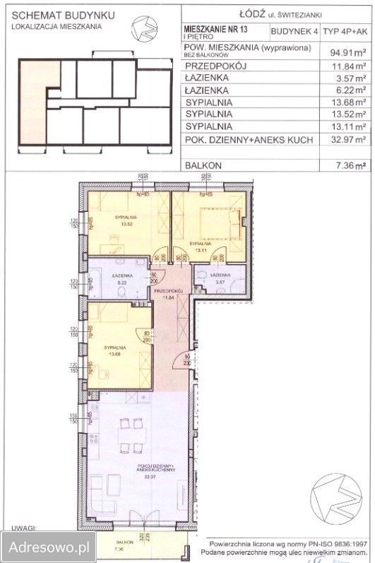 Mieszkanie 4-pokojowe Łódź Bałuty, ul. Świtezianki. Zdjęcie 11