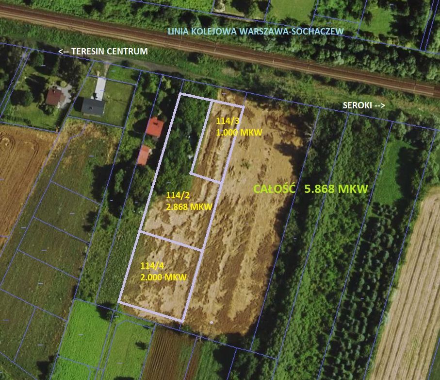 Działka budowlana Teresin, ul. Warszawska. Zdjęcie 1