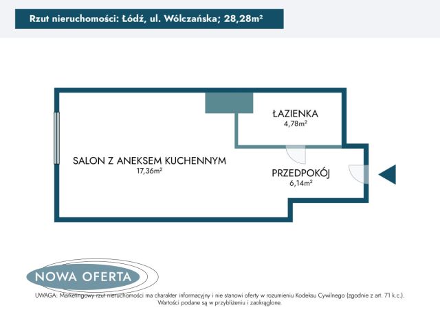 Mieszkanie 1-pokojowe Łódź Śródmieście, ul. Wólczańska. Zdjęcie 13