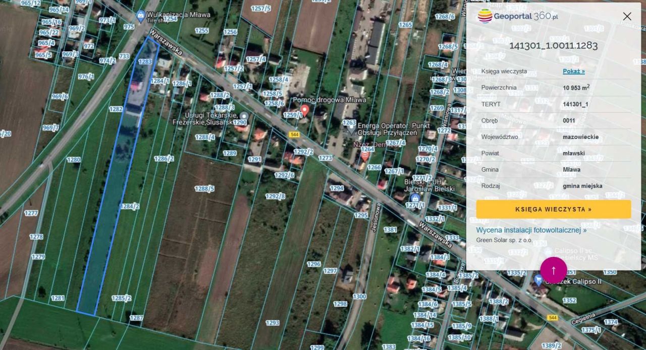 Działka budowlana Mława, ul. Warszawska