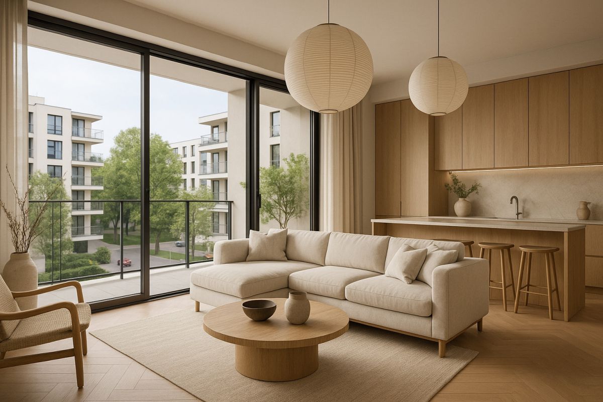 Contemporary Warsaw apartment living room