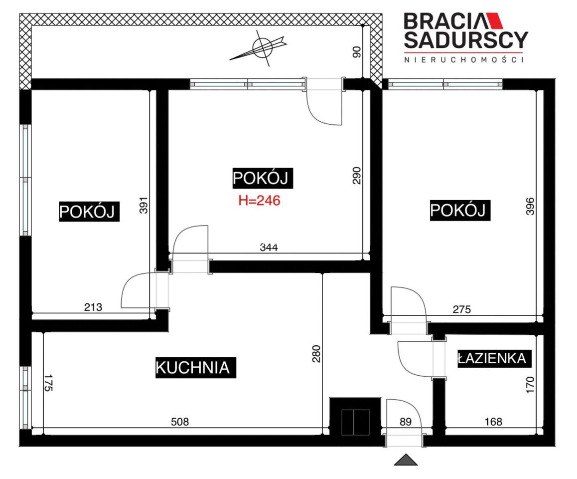 Mieszkanie 3-pokojowe Kraków Grzegórzki, al. Pokoju. Zdjęcie 3