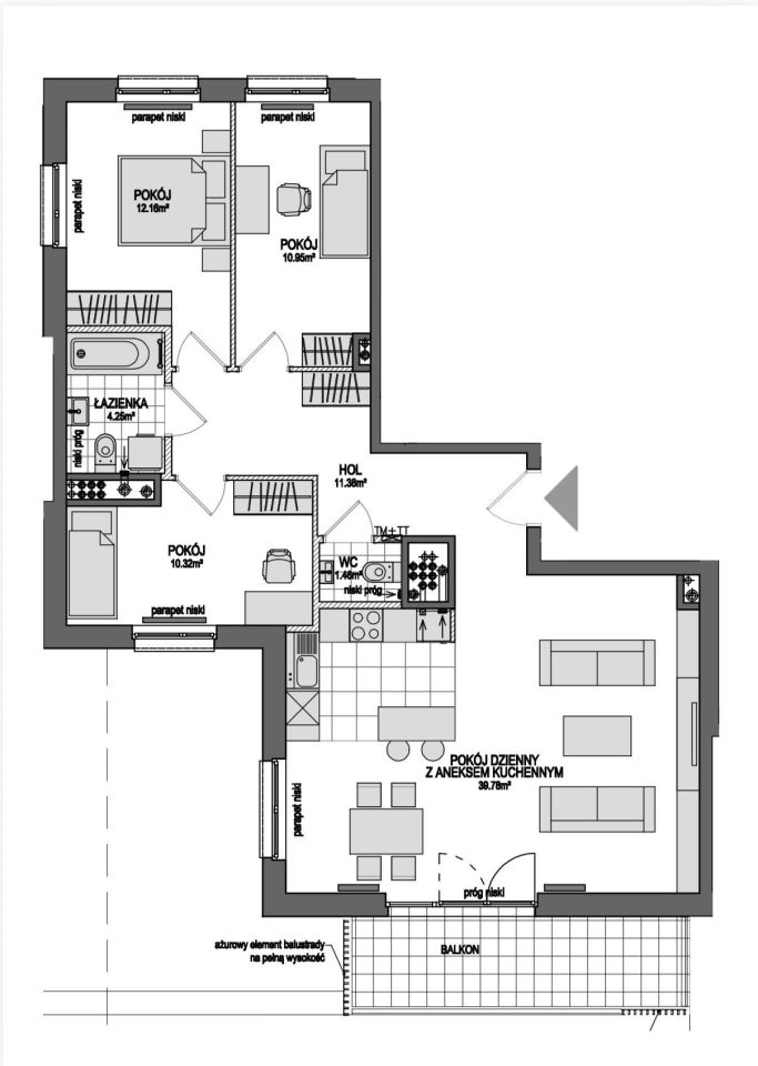 Mieszkanie 4-pokojowe Gdańsk Siedlce, ul. Powstańców Warszawskich. Zdjęcie 8