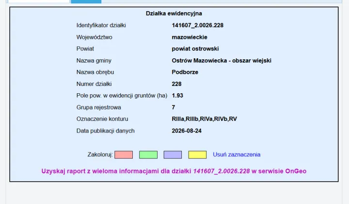 Działka rolna Podborze, Żale