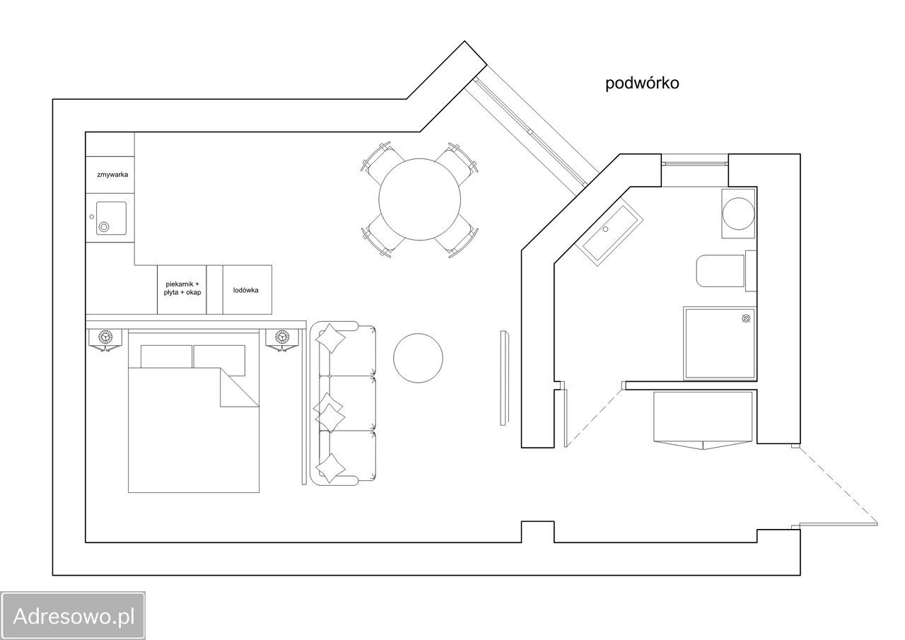 Mieszkanie 2-pokojowe Łódź Polesie, al. 1 Maja. Zdjęcie 9